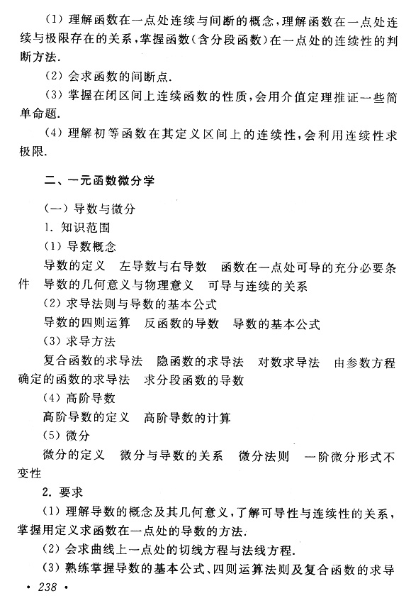 云南成考專(zhuān)升本數(shù)學(xué)（一）復(fù)習(xí)大綱