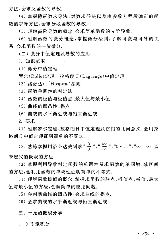 云南成考專(zhuān)升本數(shù)學(xué)（一）復(fù)習(xí)大綱