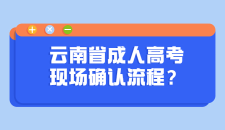 云南省成人高考 云南省成人高考現(xiàn)場(chǎng)確認(rèn)流程